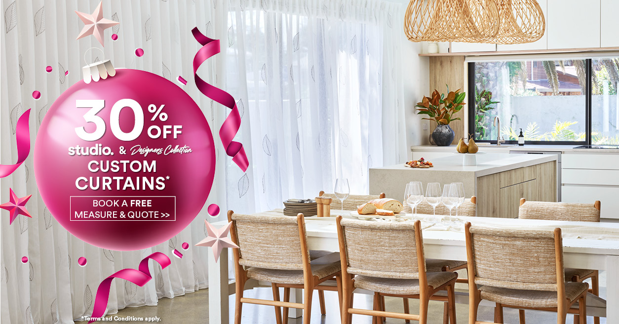 30% off Studio & Designers Collection Custom Curtains*